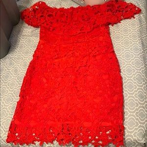Lulu’s off the shoulder lace dress